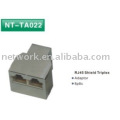 Adaptador RJ45 triplex adaptador 8P8C